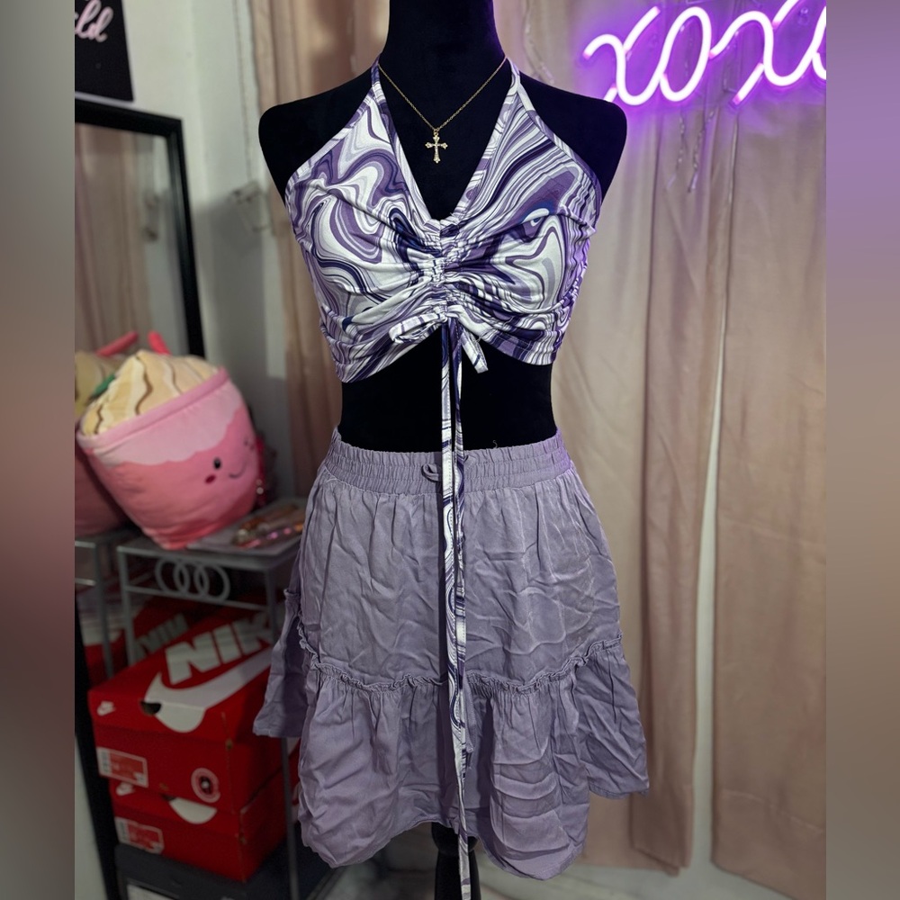 Gorgeous Purple Halter Top and Skirt Set!💜 super cute and comfortable!